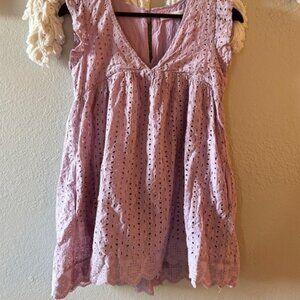 Eyelet Sleeveless Romper